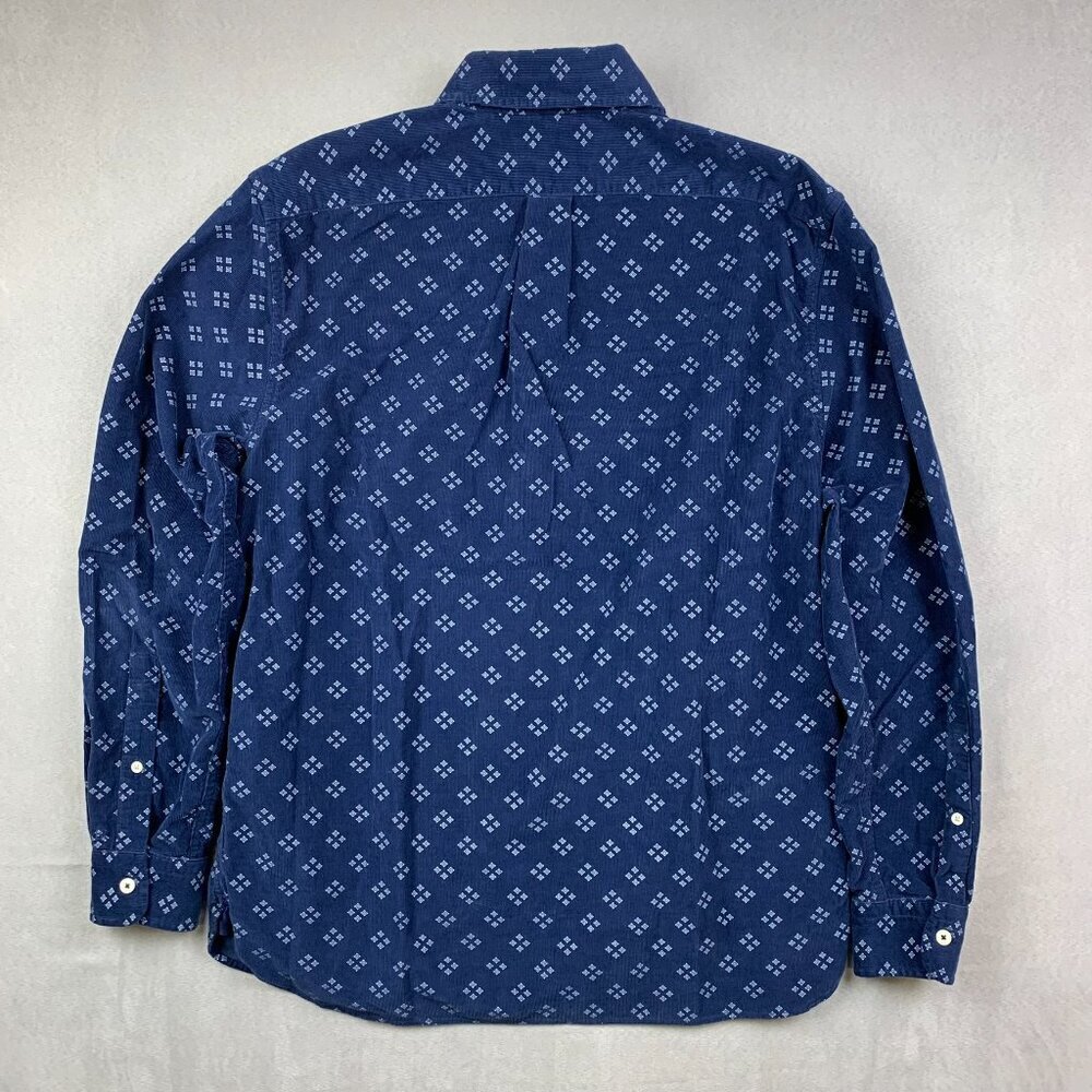 Banana Republic Mens Shirt Medium Blue Spotted Corduroy Button Up Organic Cotton - Picture 7 of 8
